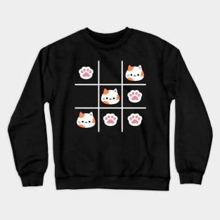 Tic Tac Toe Cute Cat Crewneck Sweatshirt